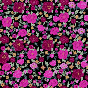 多彩花卉图案布料纹理