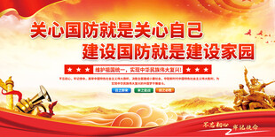 国防宣传标语展板