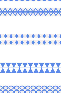 蓝白几何图案边框集合