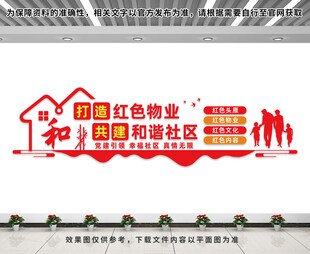 红色物业文化墙