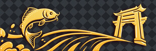 金色鱼跃与中式建筑元素