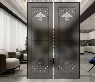 高清分层透明欧式玻璃图案打印图