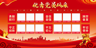 优秀党员风采展板