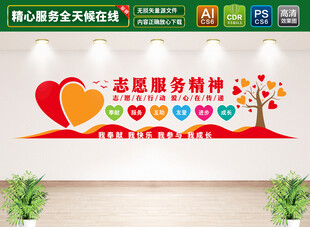 志愿服务精神文化墙