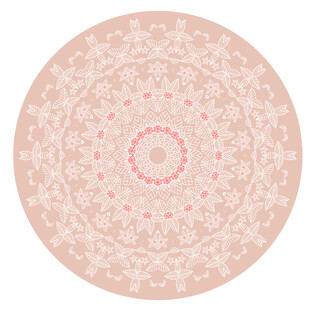 粉色圆形曼陀罗花纹图案