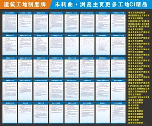 建筑工地项目部岗位制度牌