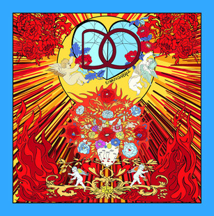 绚丽太阳主题奇幻艺术画方巾