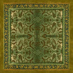 复古花纹图案方巾