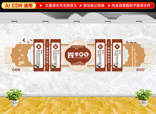 四季养生中医文化墙