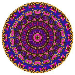 绚丽多彩圆形曼陀罗图案