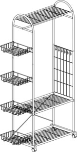 四层金属带轮置物架