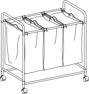 带轮三格布收纳车