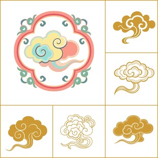 中式传统云纹图案设计素材