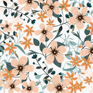 花卉图案背景清新自然风无缝数码
