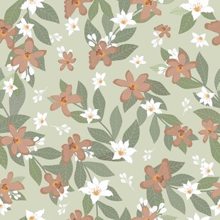 清新花卉图案背景无缝数码印花
