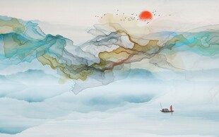 抽象意境山水画