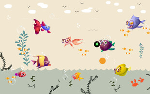 卡通鱼海底世界