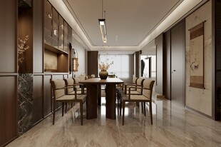 中式客餐厅效果图