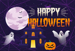 万圣节夜景插画