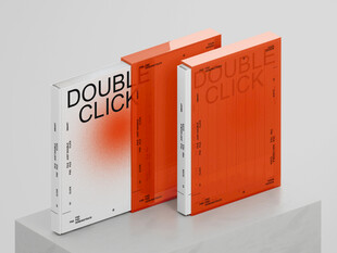 橙色渐变书籍展示模板样机