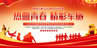 大学高中军训展板