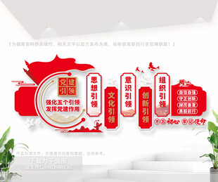 五个引领党建室文化墙