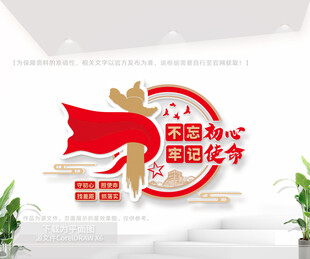 不忘初心牢记使命党建室文化墙