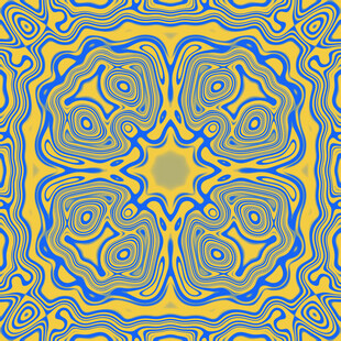 蓝黄交织几何花纹图案