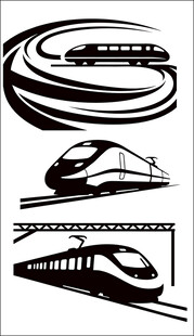 多款高铁列车剪影图案