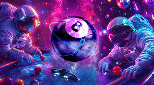 科技宇航员台球室背景墙