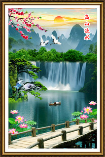 竖幅山水画