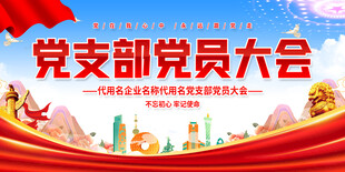 党支部党员大会宣传展板