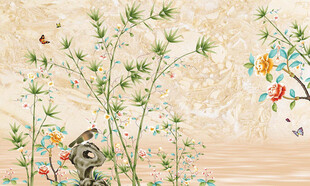 新中式花鸟背景墙