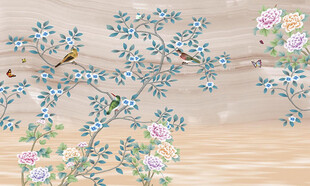 新中式花鸟背景墙