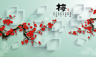 新中式花鸟背景墙