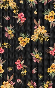 黑色底花卉图案纹理