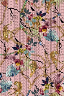 粉色花卉藤蔓图案纹理