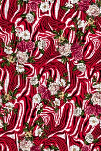 圣诞风红白糖果花卉图案