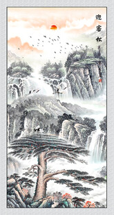 迎客松国画山水