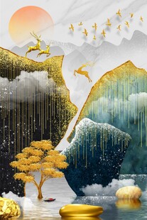 麋鹿金山发财树