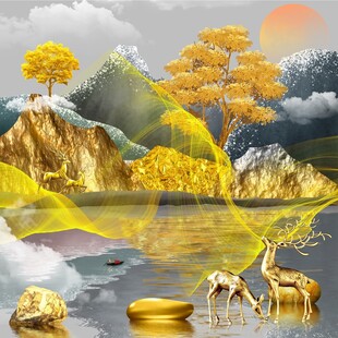 麋鹿金山发财树