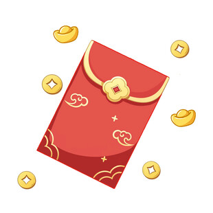 红包散落金元宝相伴