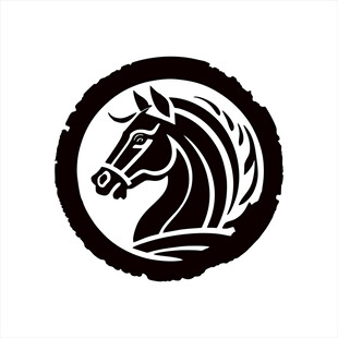 马头简约黑白标志图案