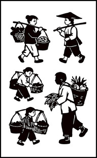 古代劳作场景插画