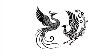 双凤图腾图案设计
