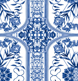 蓝白青花瓷花纹图案
