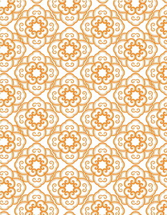 橙黄色几何花纹图案