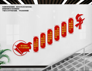 六个坚持党建楼梯文化墙