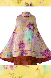 复古印花儿童斗篷裙