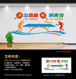 乒乓球室文化墙